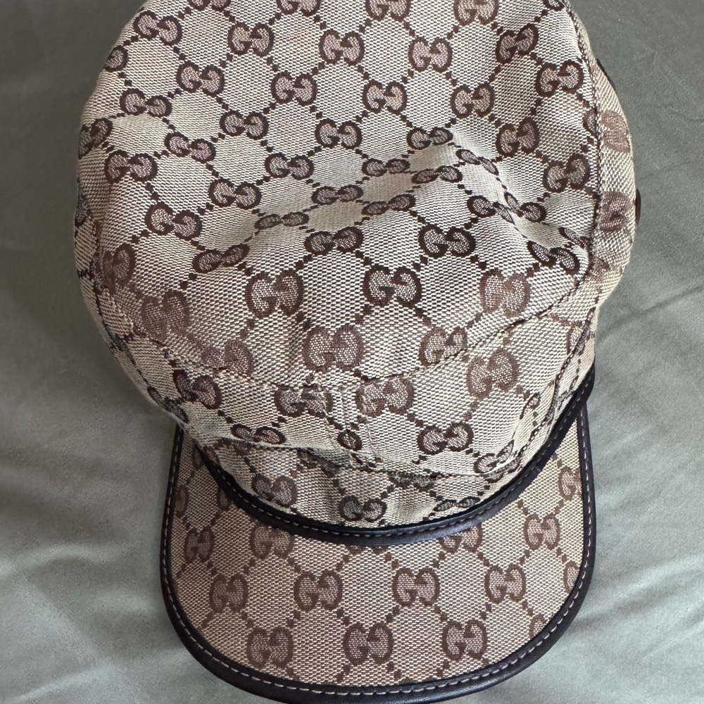Gucci Canvas Military Hat Signature GG size XL